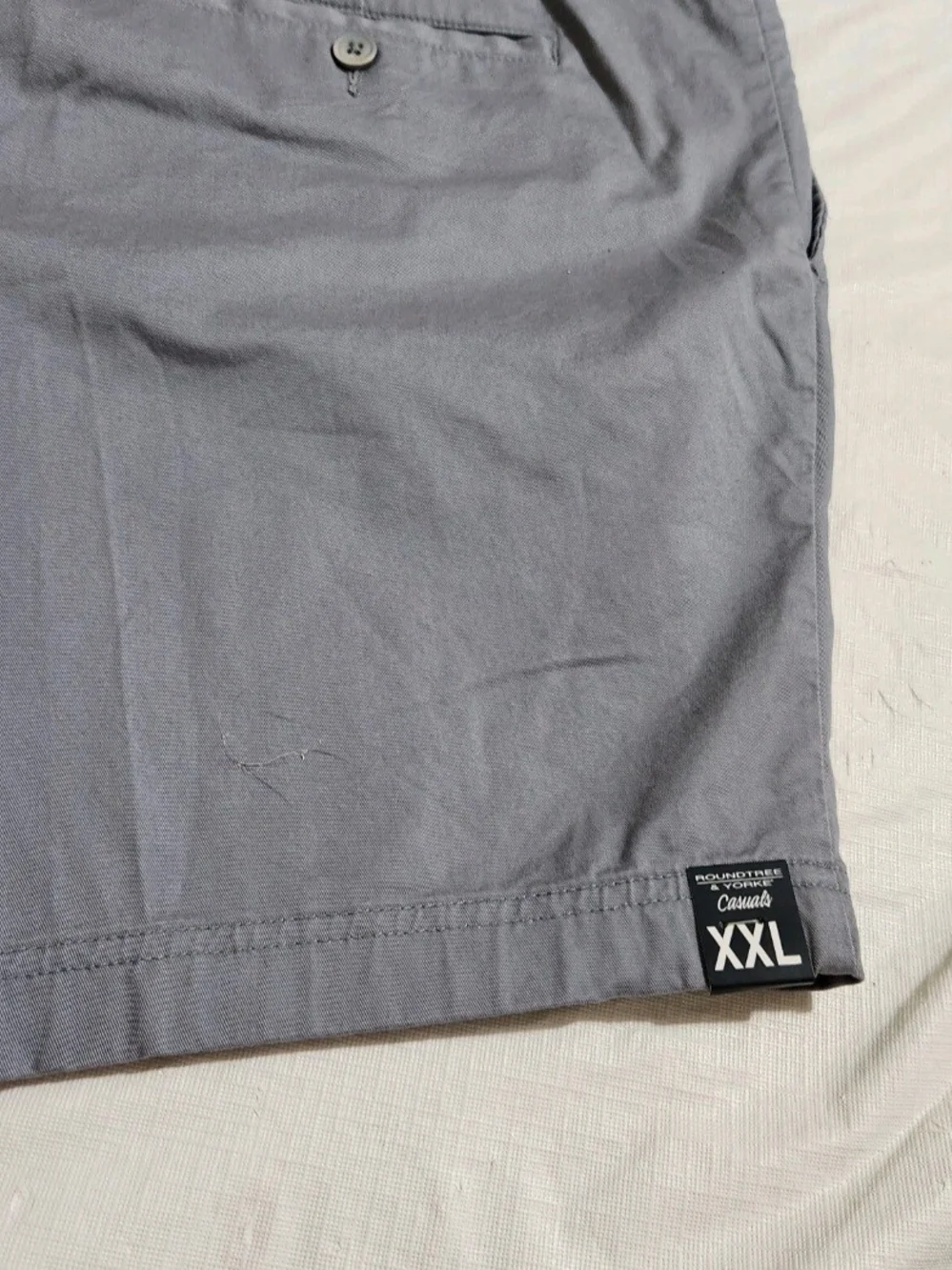 Roundtree & Yorke Mens Size XXL Shorts Drawstring Grey Flat Front Straight Fit 7